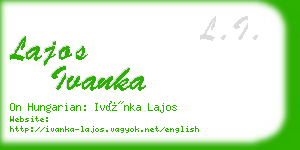 lajos ivanka business card